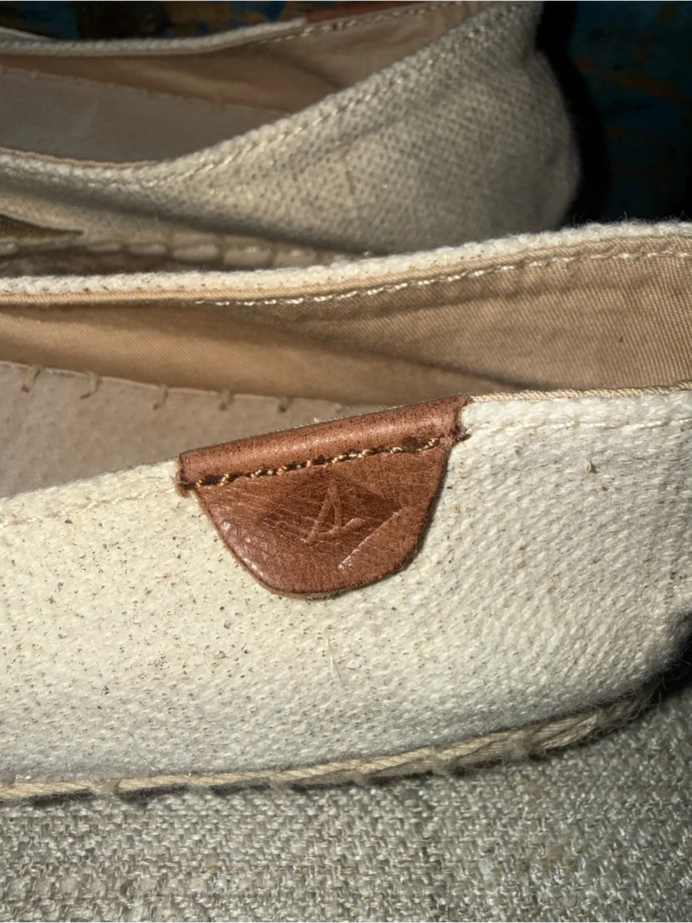 Sperry Katama Top Siders Espadrilles Cream Beige with Gold Metallic Accents